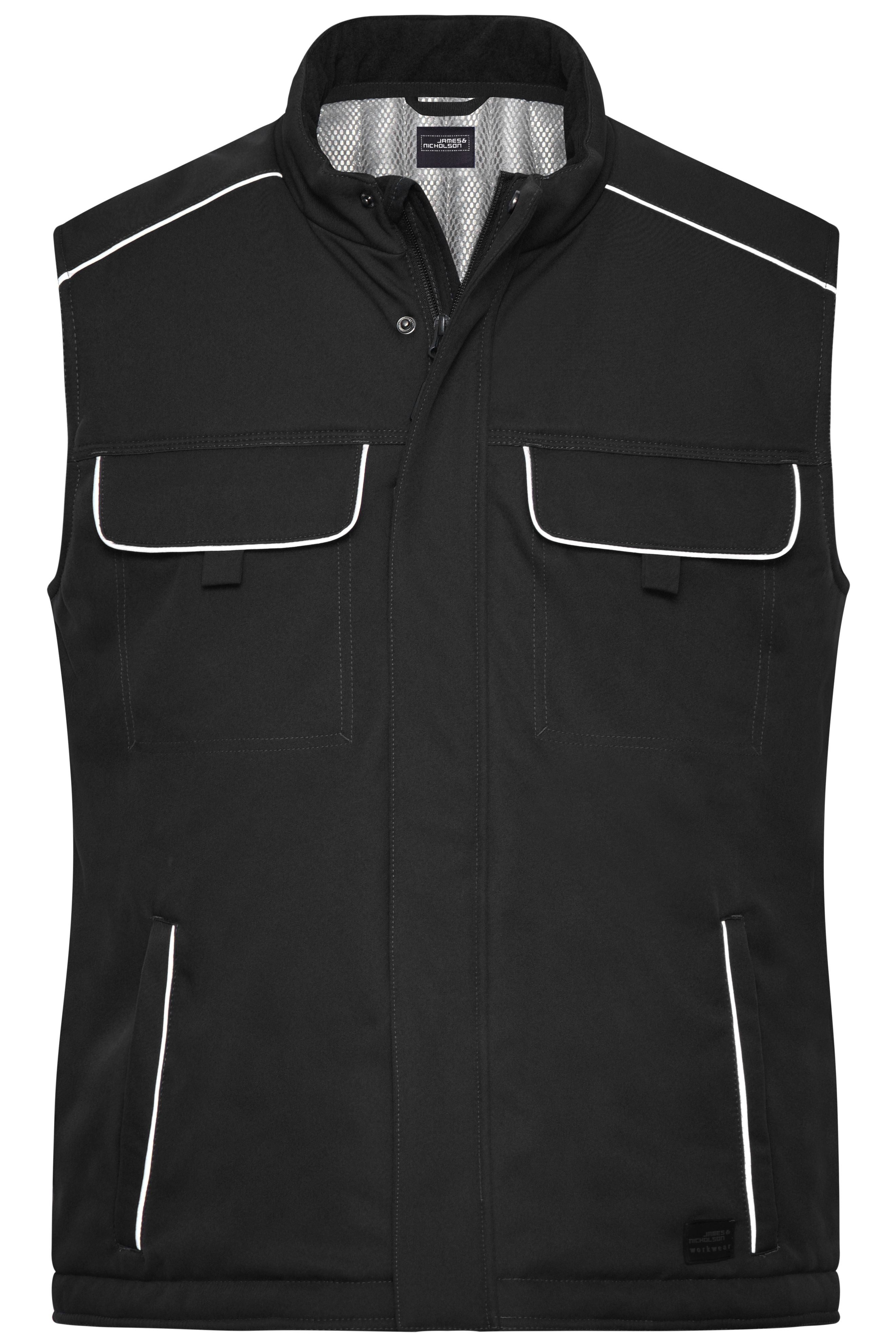 JN885 - Workwear Softshell Padded Vest - SOLID - in black Größe XS von Daiber