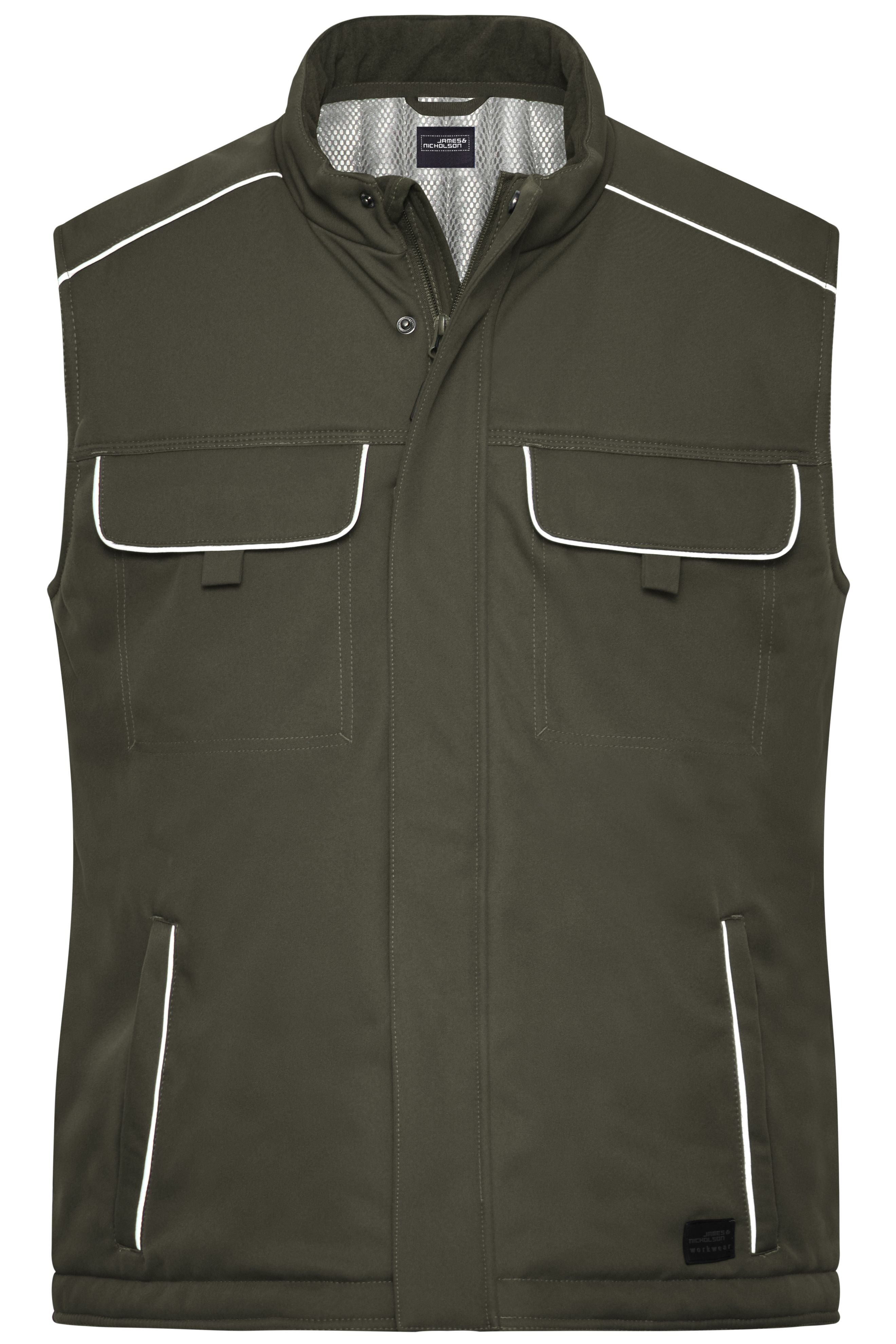 JN885 - Workwear Softshell Padded Vest - SOLID - in olive Größe XS von Daiber