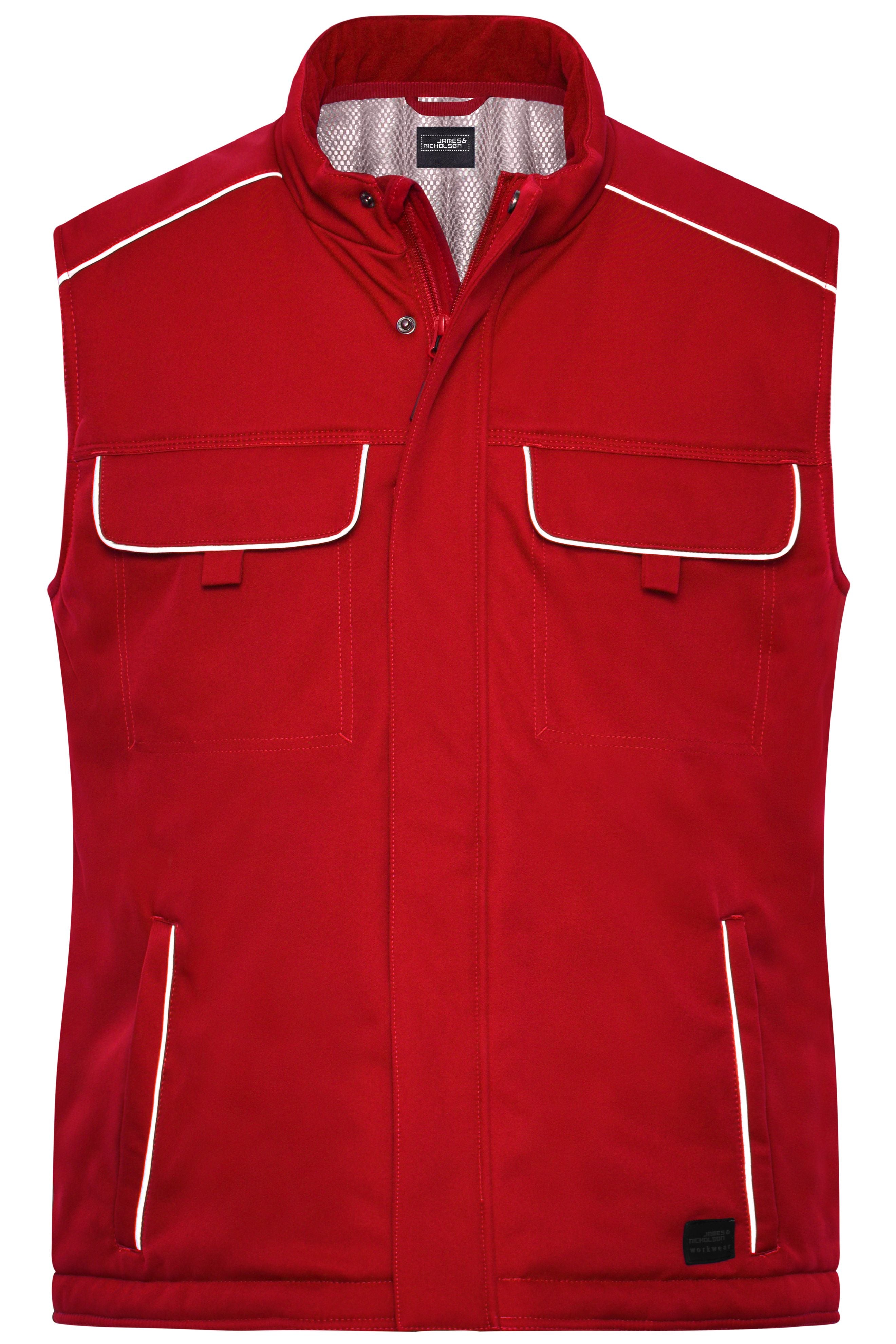 JN885 - Workwear Softshell Padded Vest - SOLID - in red Größe XS von Daiber