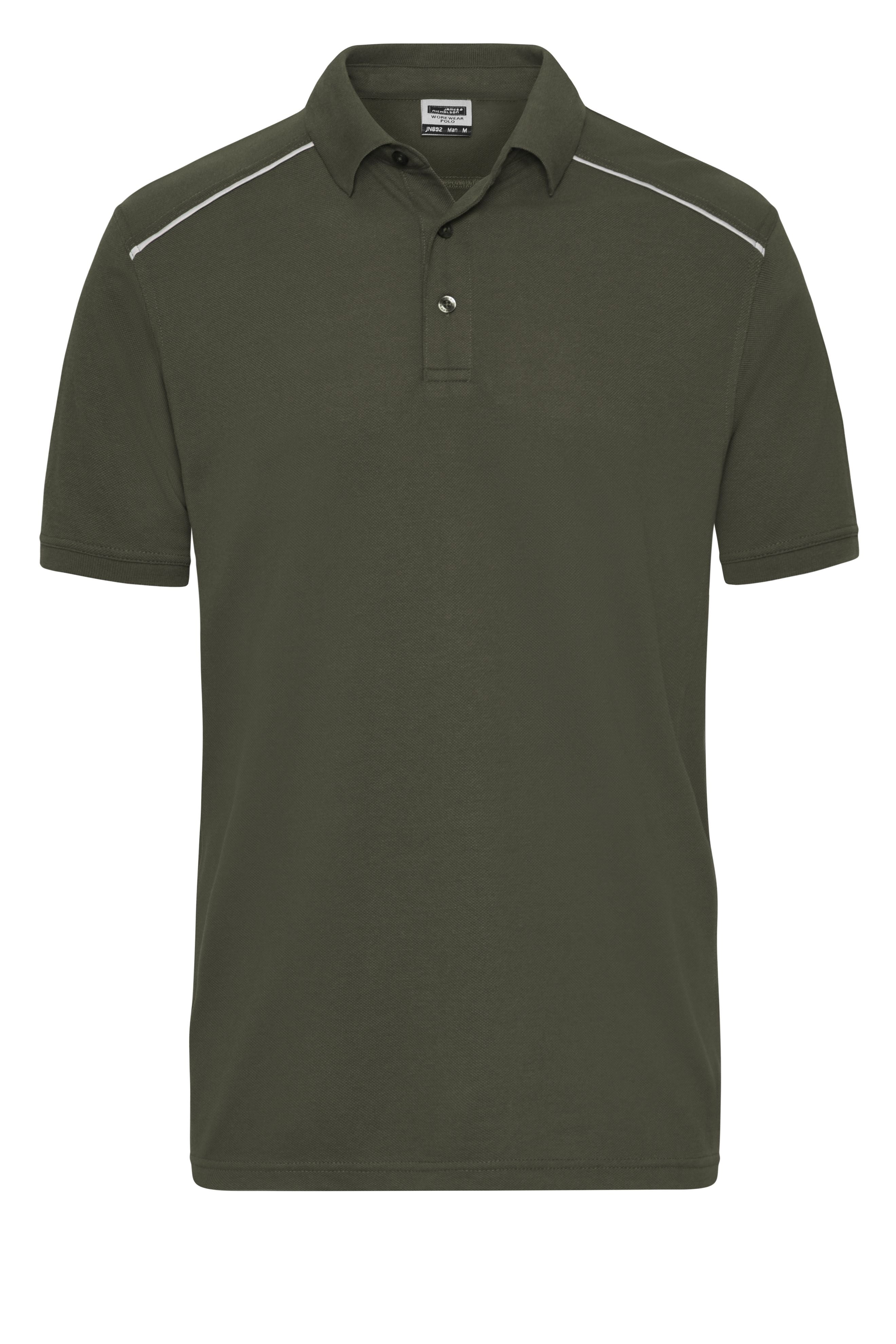 JN892 - Men's  Workwear Polo - SOLID - in olive Größe XS von Daiber