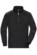 JN895 - Workwear Half-Zip Sweat - SOLID - in black Größe XS von Daiber