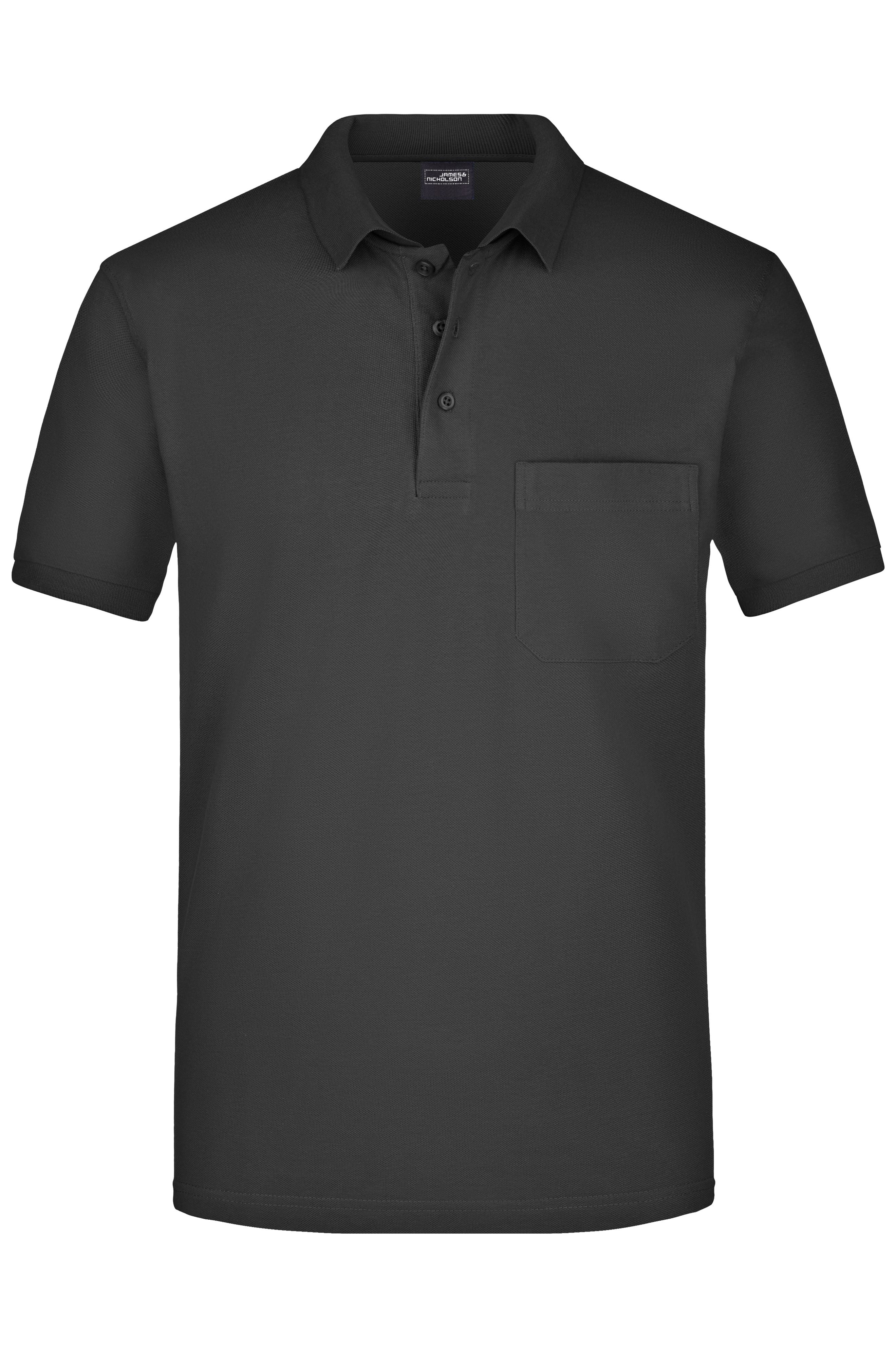 JN922 - Men's Polo Pocket in black Größe S von Daiber