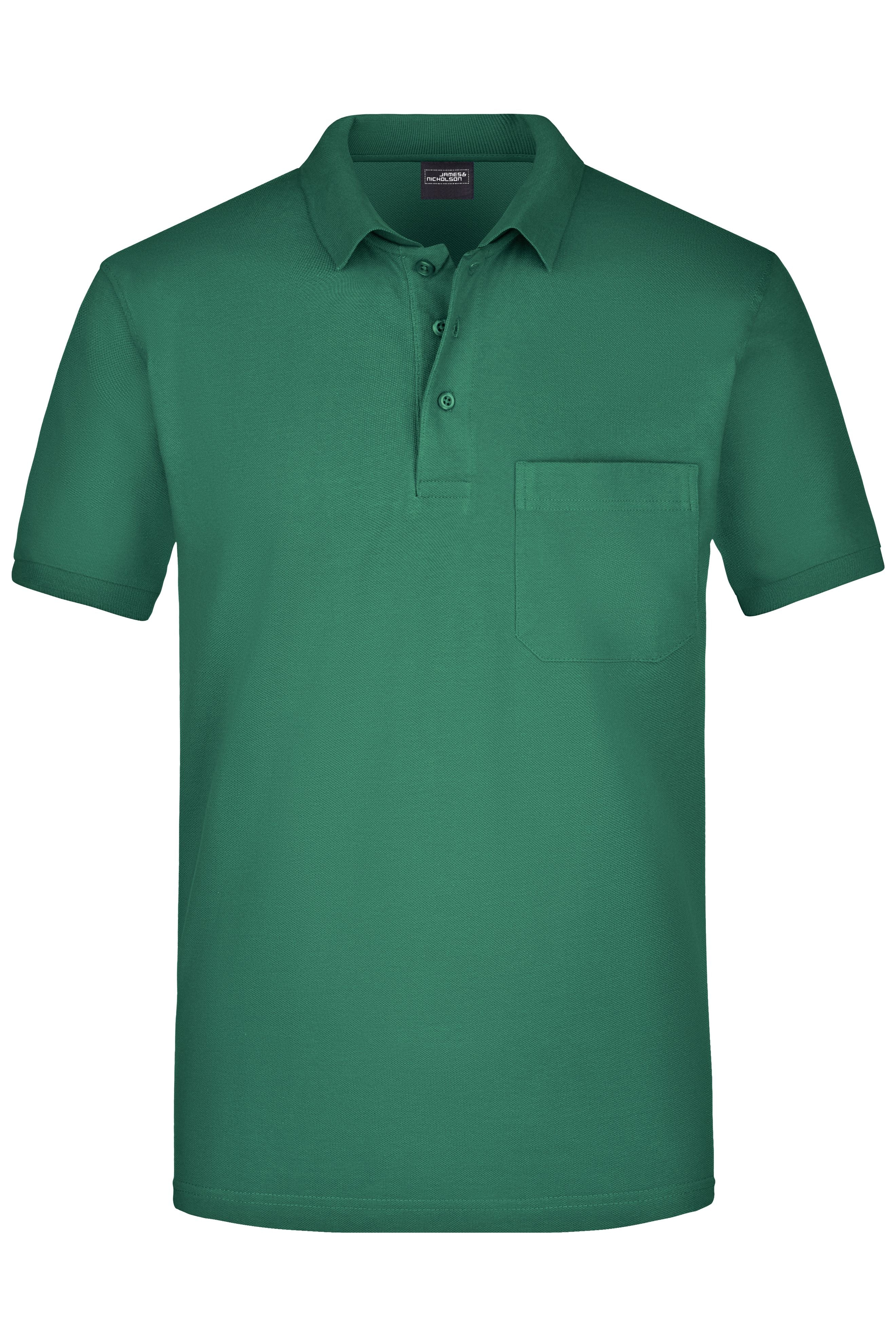 JN922 - Men's Polo Pocket in dark-green Größe S von Daiber