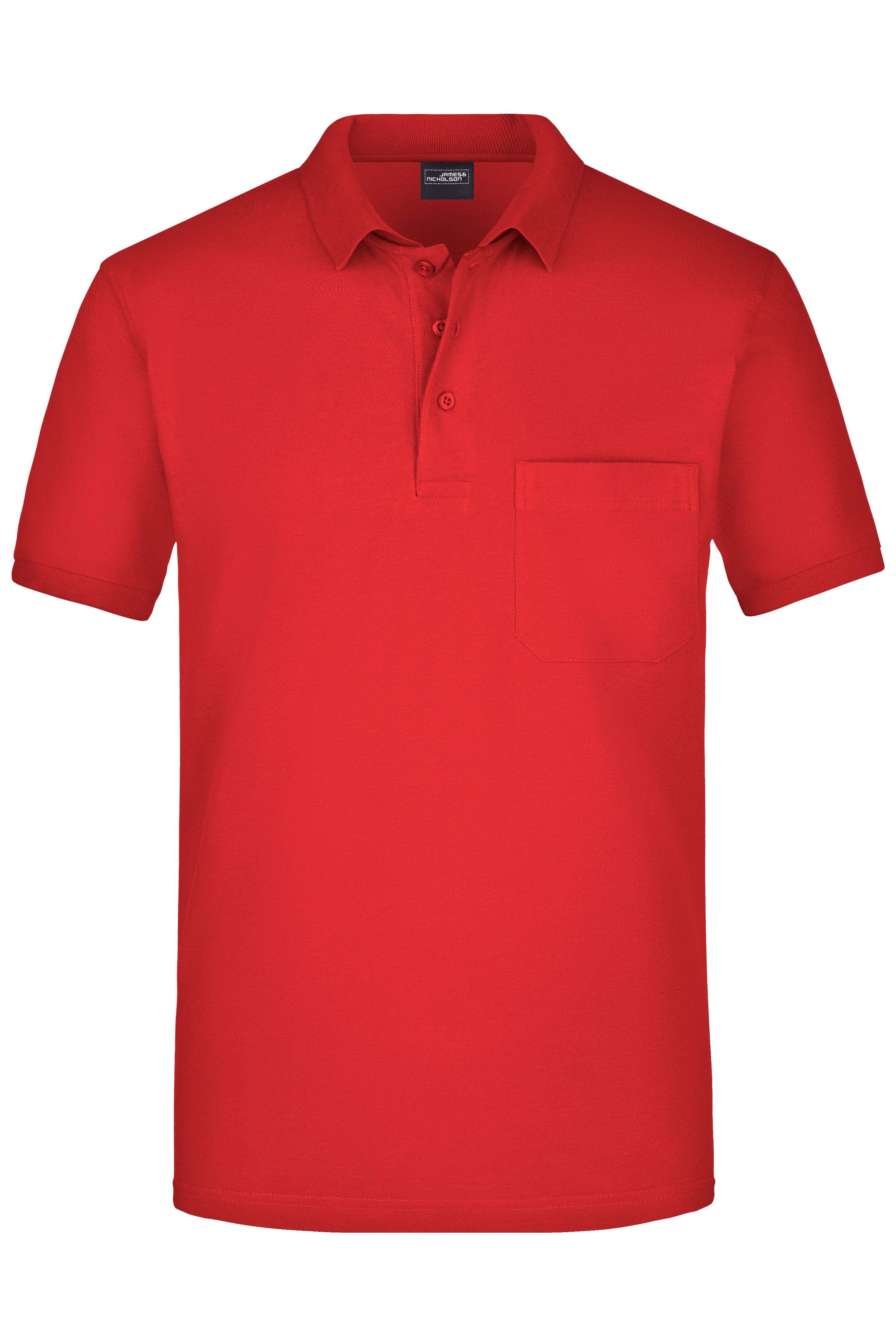 JN922 - Men's Polo Pocket in red Größe S von Daiber