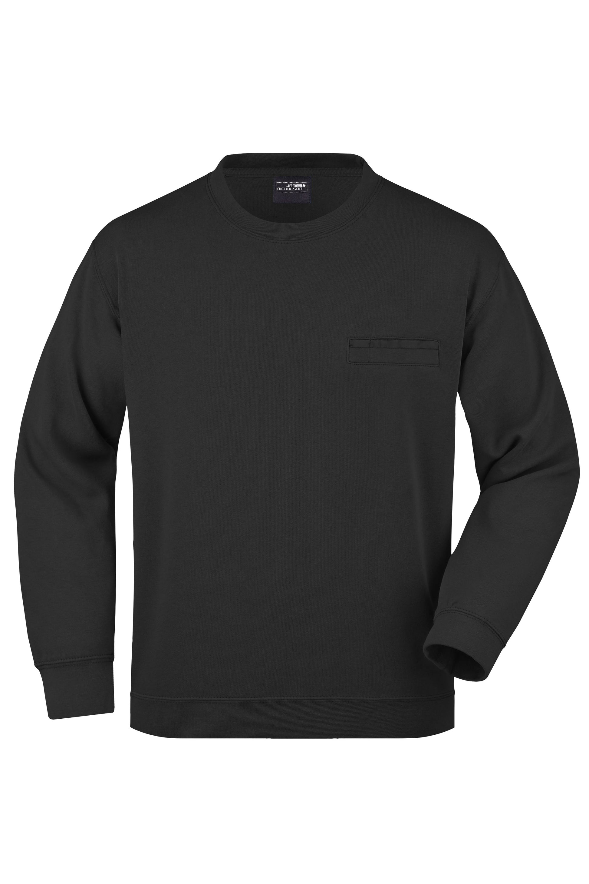 JN924 - Men's Round Sweat Pocket in black Größe S von Daiber
