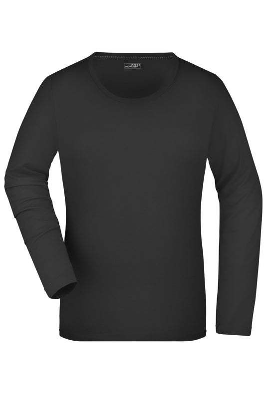 JN927 - Ladies' Stretch Shirt Long-Sleeved in black Größe S von Daiber