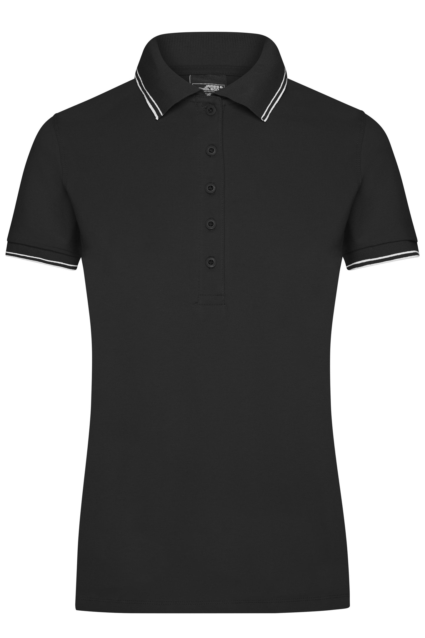 JN985 - Ladies' Polo in black/white Größe S von Daiber