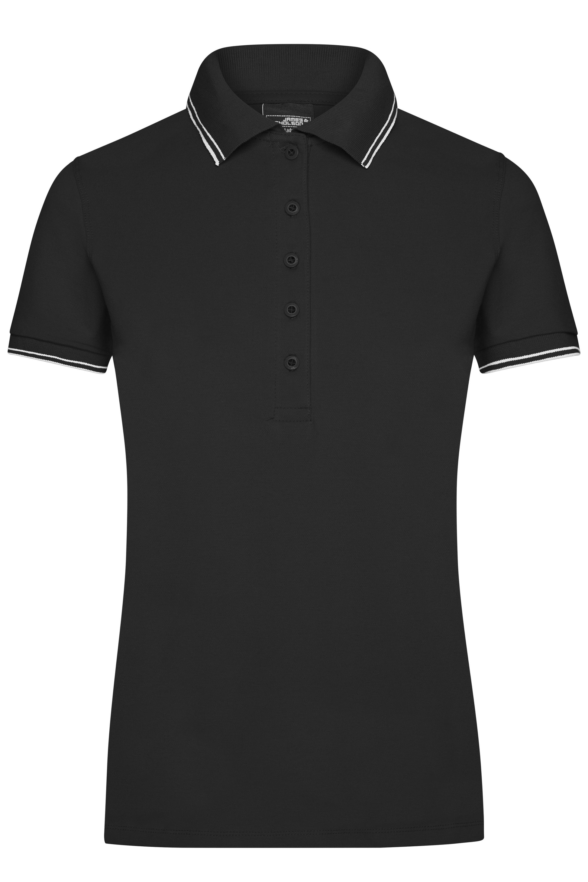 JN985 - Ladies' Polo in black/white Größe S von Daiber