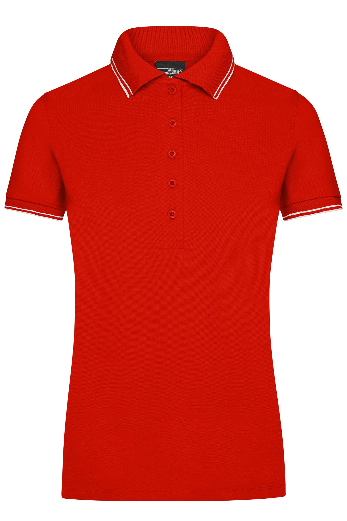 JN985 - Ladies' Polo in tomato/white Größe S von Daiber