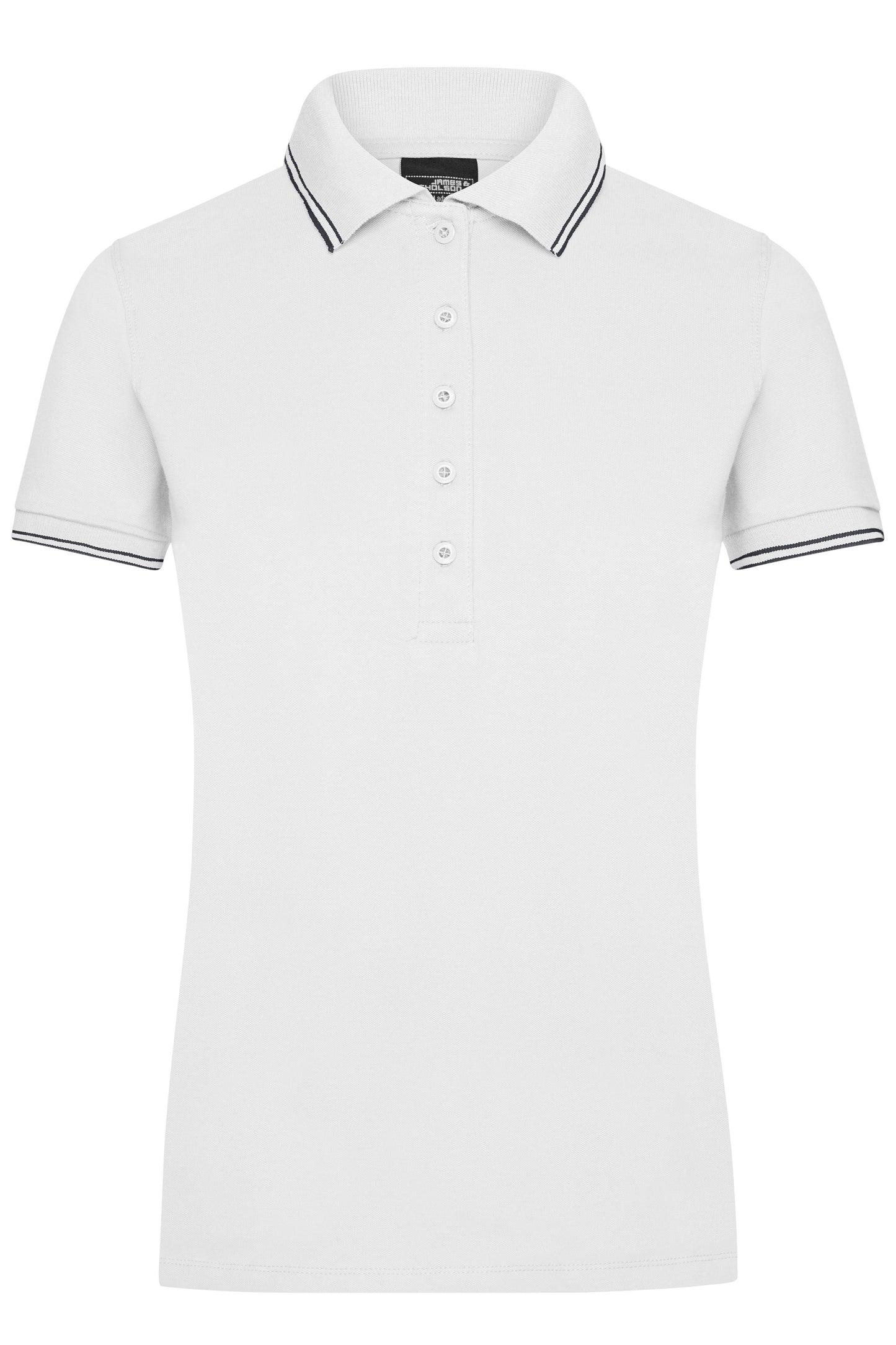 JN985 - Ladies' Polo in white/navy Größe S von Daiber