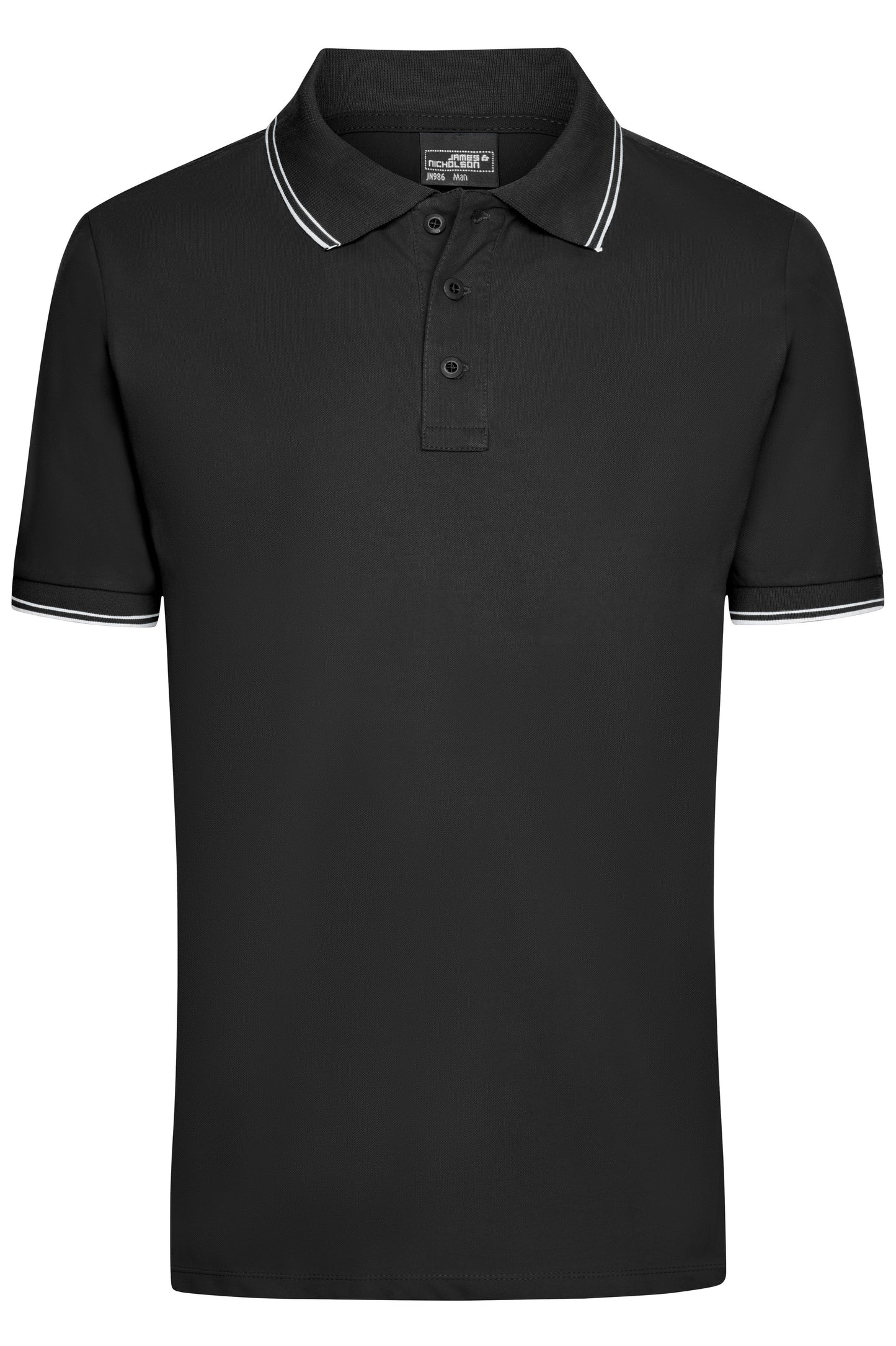 JN986 - Men's Polo in black/white Größe S von Daiber