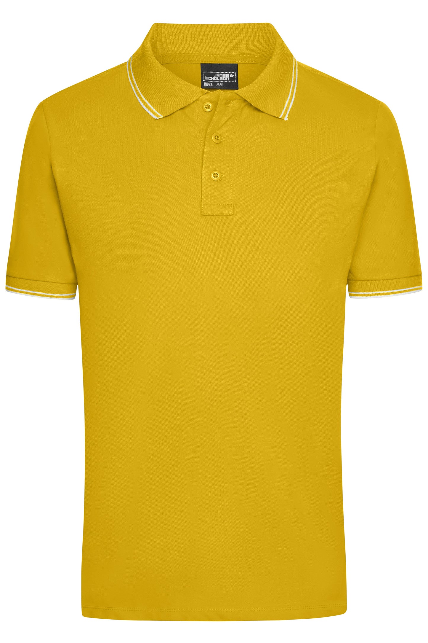 JN986 - Men's Polo in sun-yellow/white Größe S von Daiber