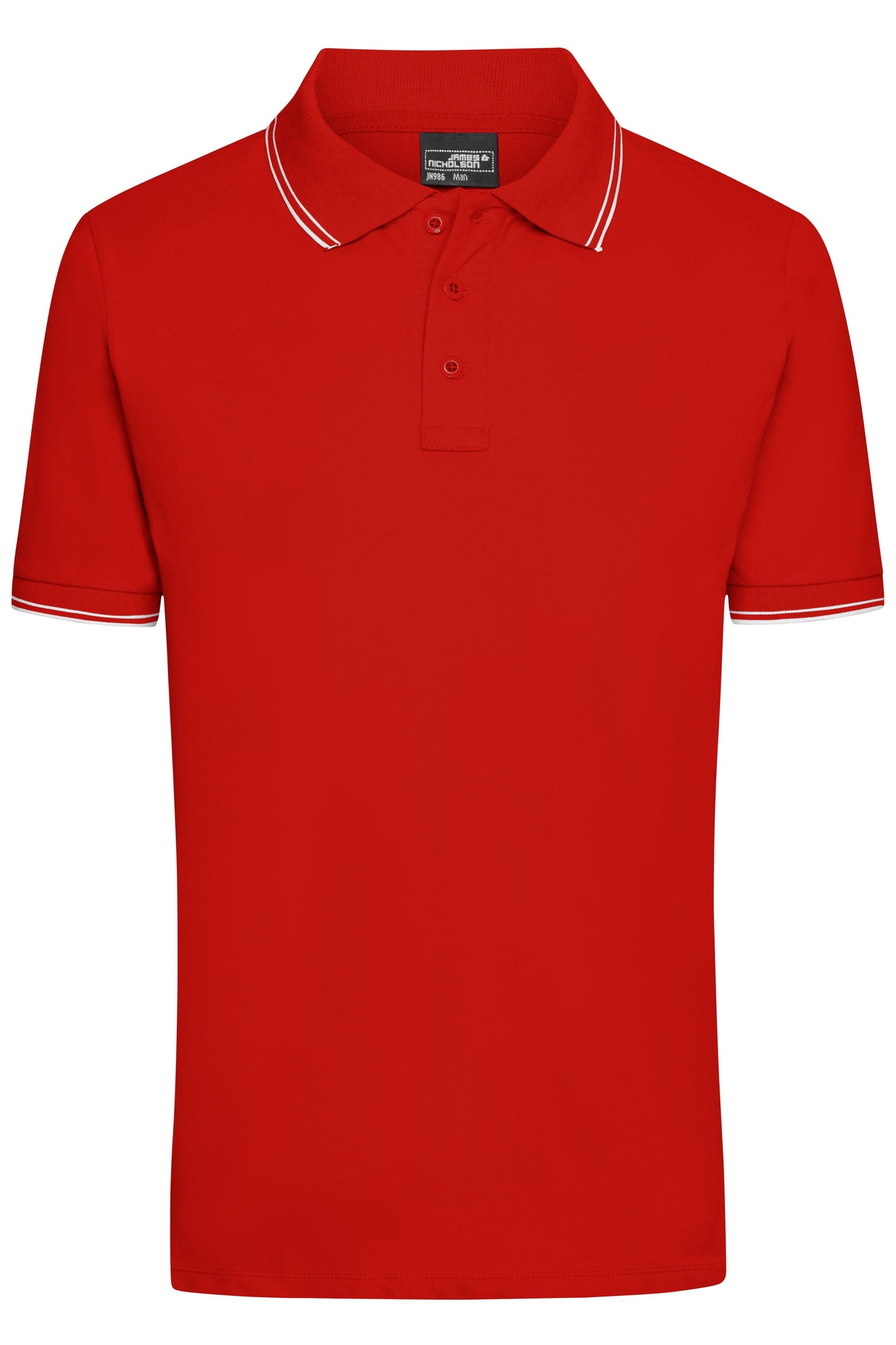 JN986 - Men's Polo in tomato/white Größe S von Daiber