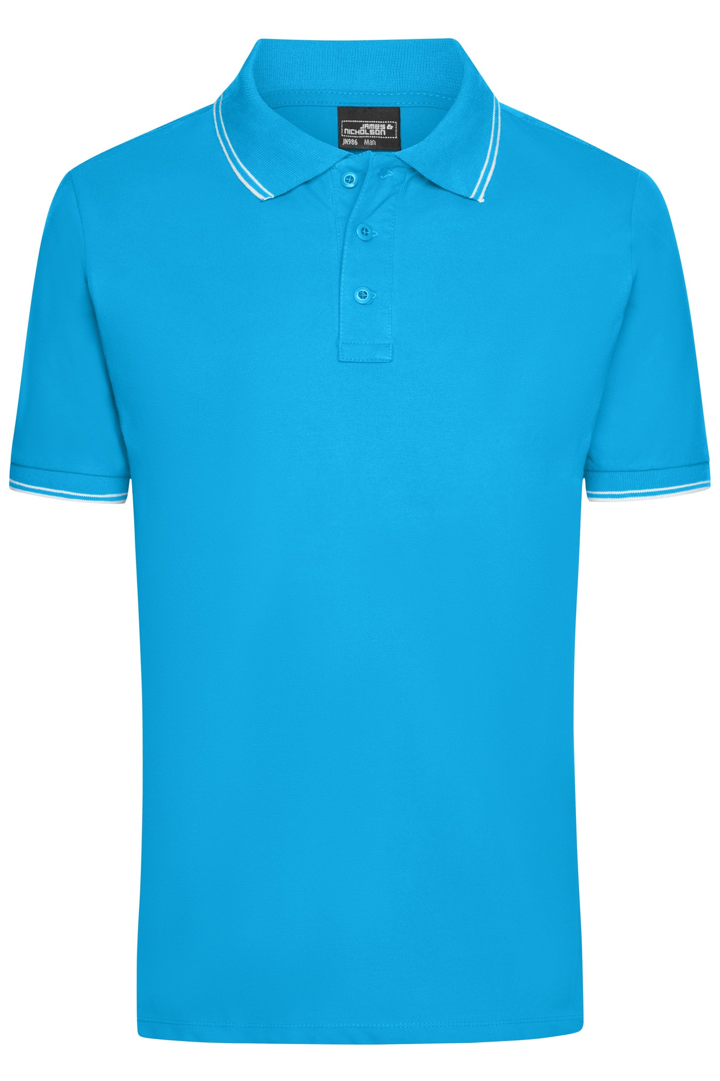 JN986 - Men's Polo in turquoise/white Größe S von Daiber