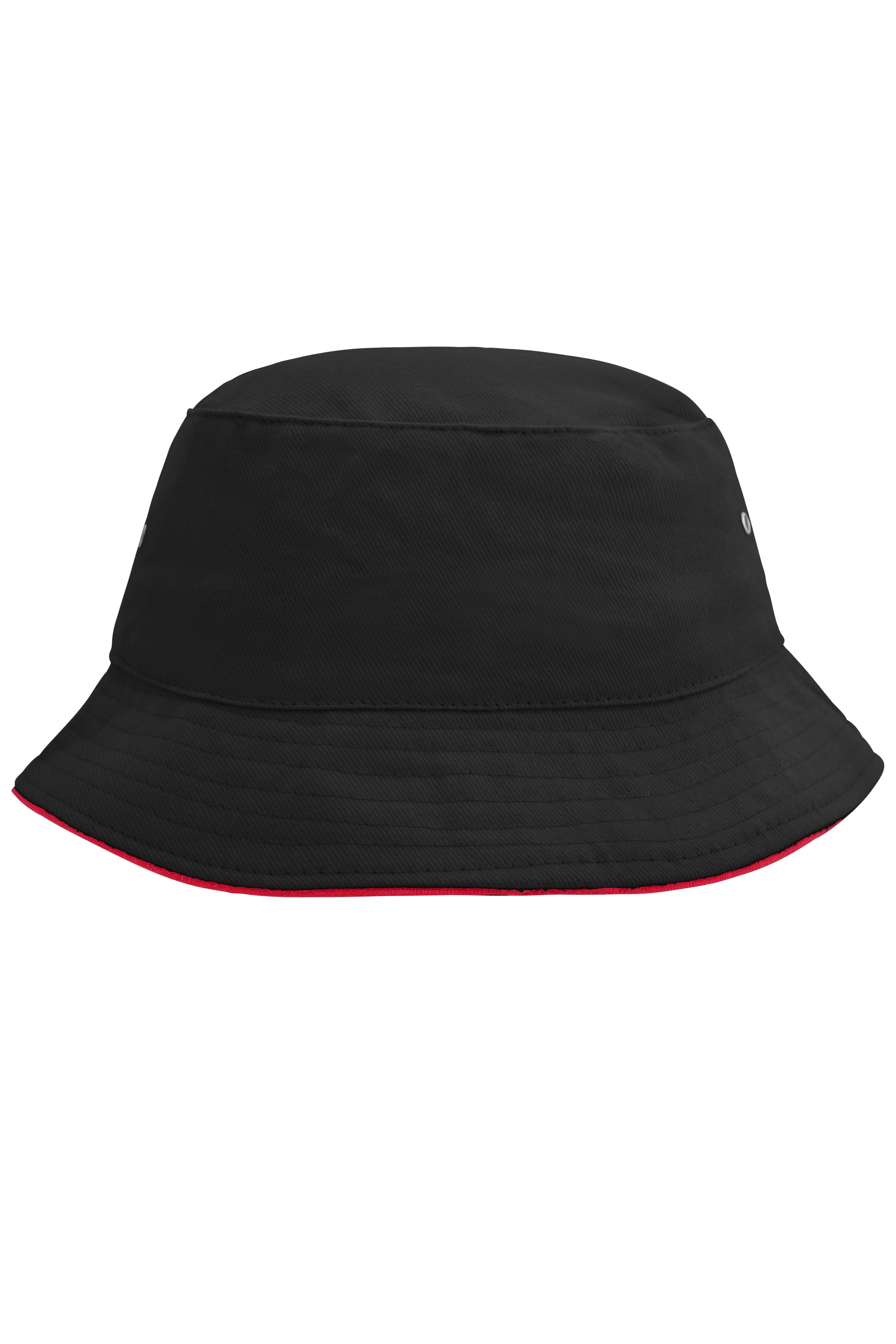 MB012 - Fisherman Piping Hat in black/red Größe S/M von Daiber