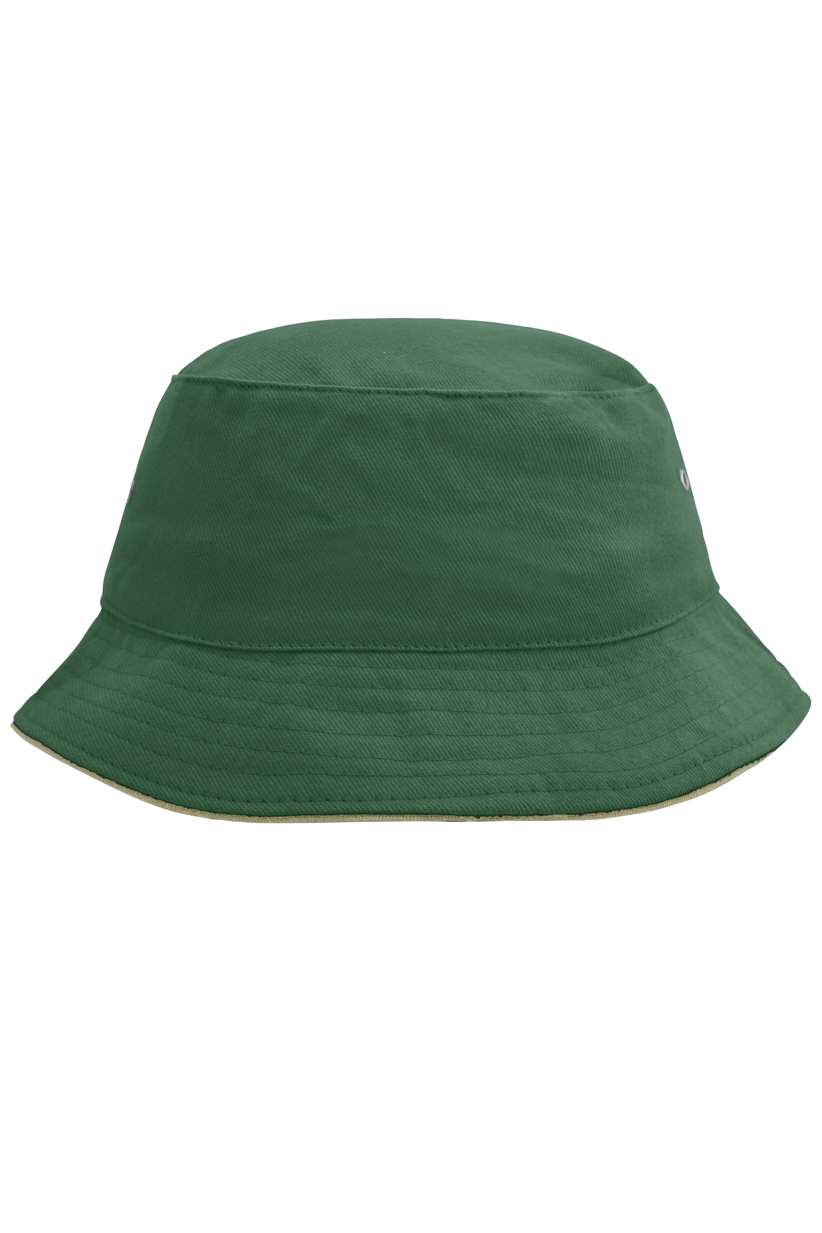 MB012 - Fisherman Piping Hat in dark-green/beige Größe S/M von Daiber