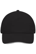 MB035 - 5 Panel Sandwich Cap in black/white Größe one size von Daiber