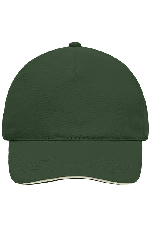 MB035 - 5 Panel Sandwich Cap in dark-green/natural Größe one size von Daiber