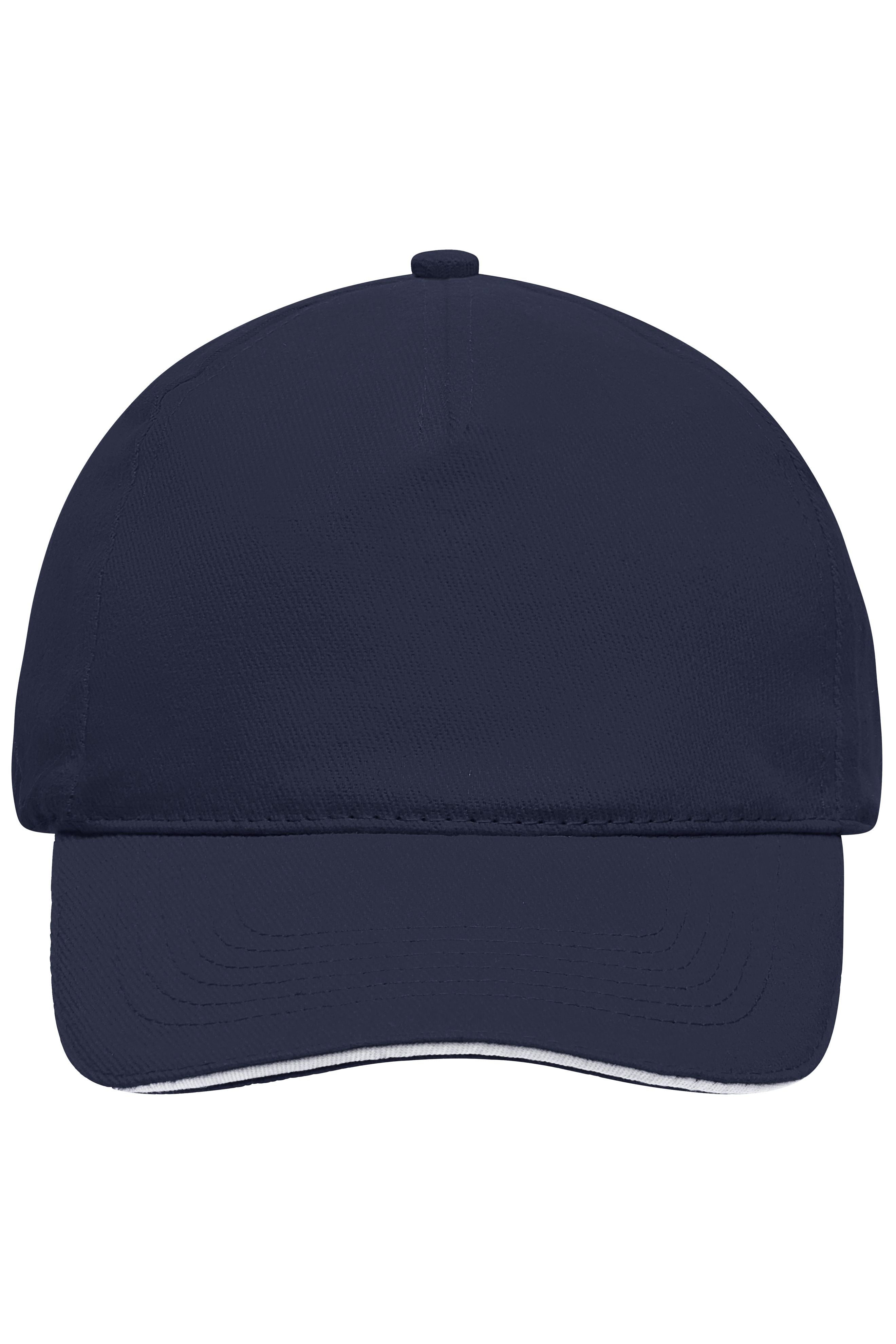 MB035 - 5 Panel Sandwich Cap in navy/white Größe one size von Daiber