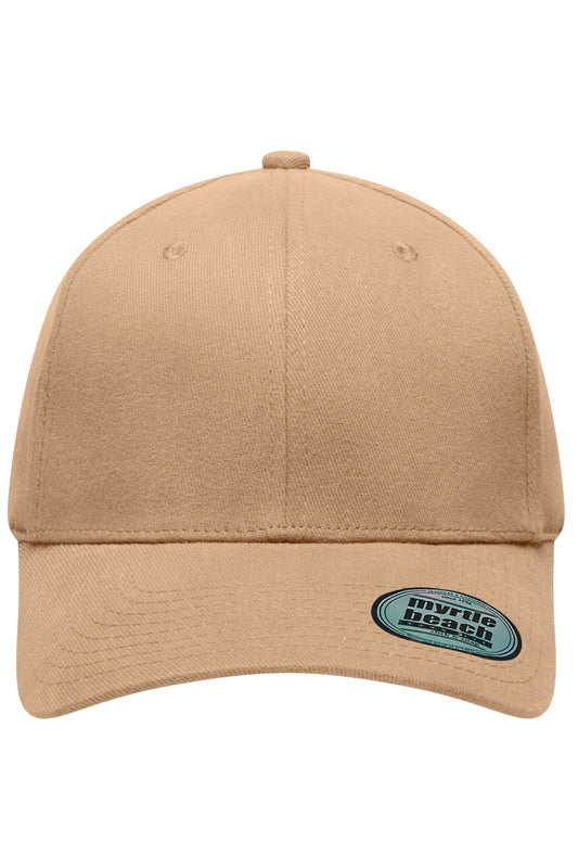 MB6206 - 6 Panel Elastic Fit Baseball Cap in beige Größe S/M von Daiber