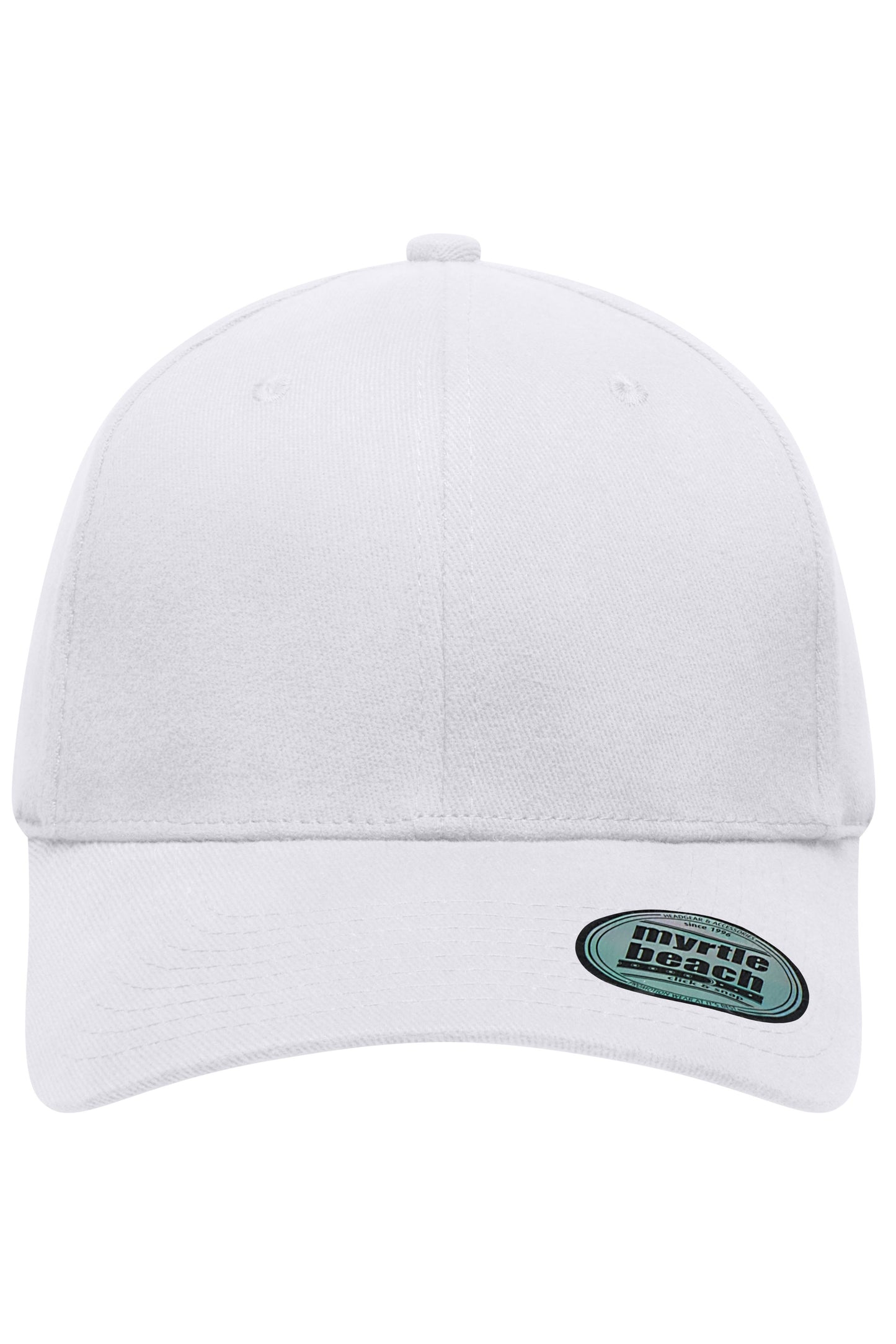MB6206 - 6 Panel Elastic Fit Baseball Cap in white Größe S/M von Daiber