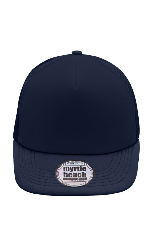 MB6207 - 5 Panel Flat Peak Cap in navy/navy Größe one size von Daiber