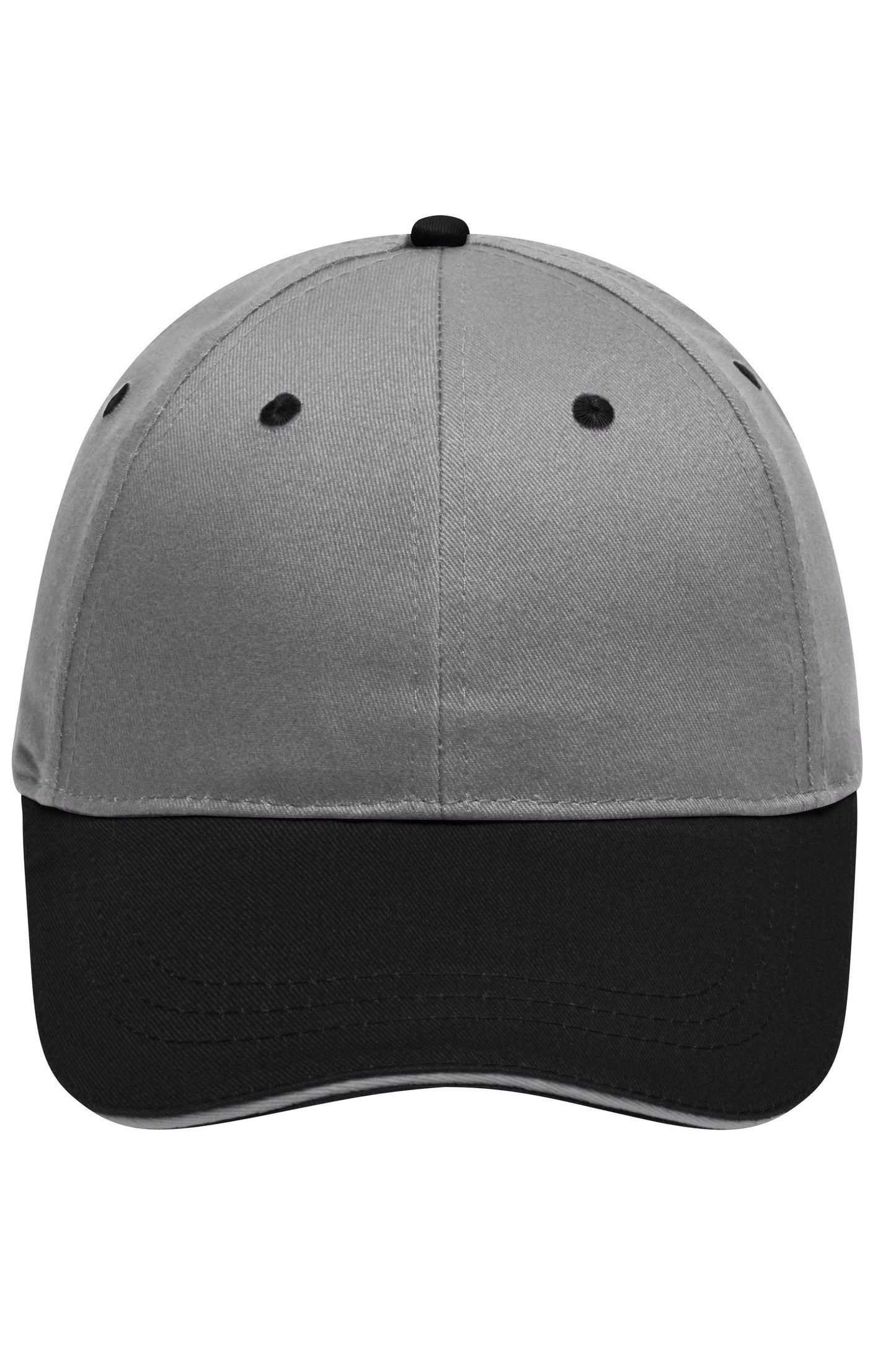 MB6212 - 6 Panel Brushed Sandwich Cap in light-grey/black/light-grey Größe one size von Daiber