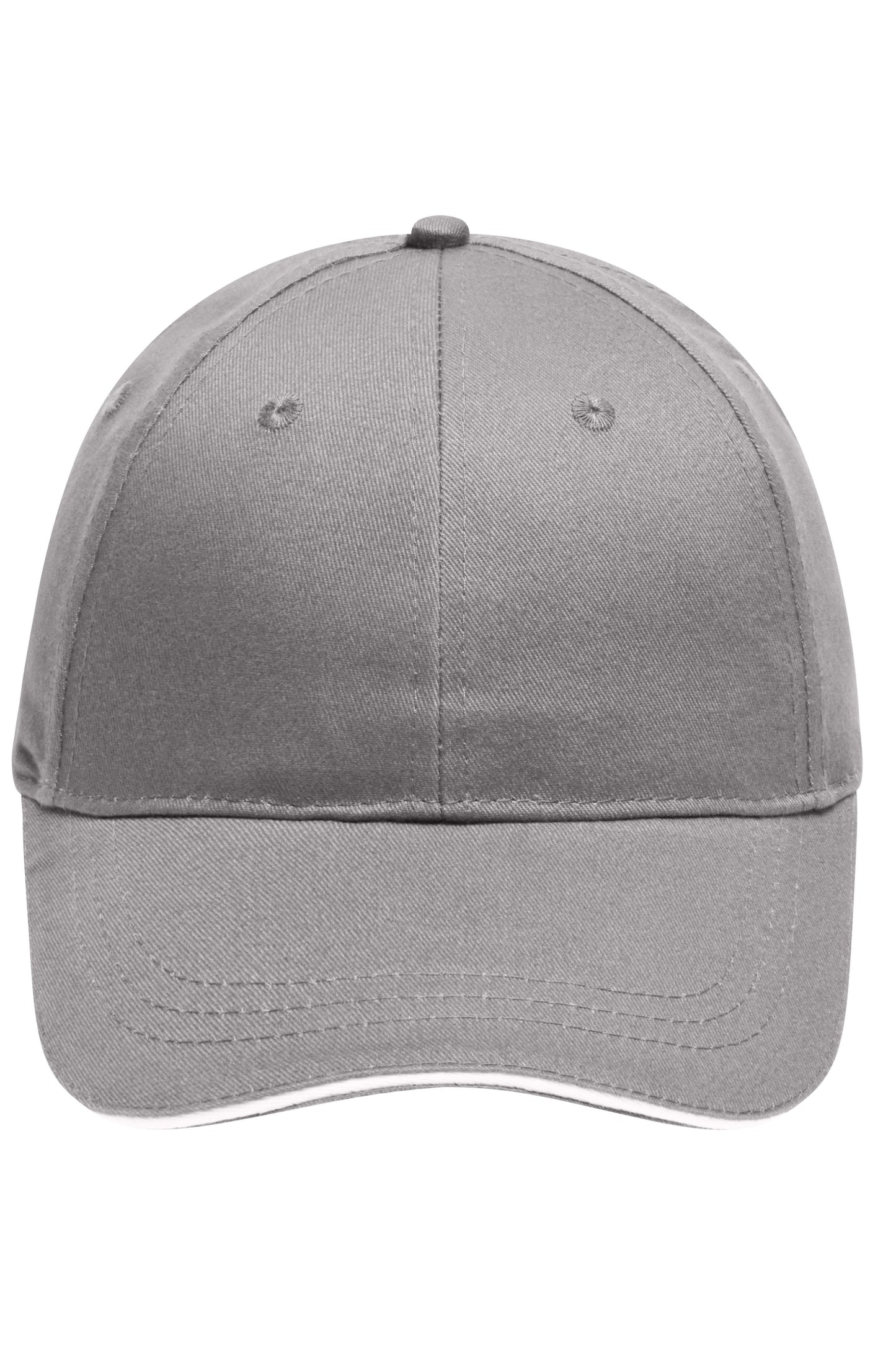 MB6212 - 6 Panel Brushed Sandwich Cap in light-grey/white Größe one size von Daiber