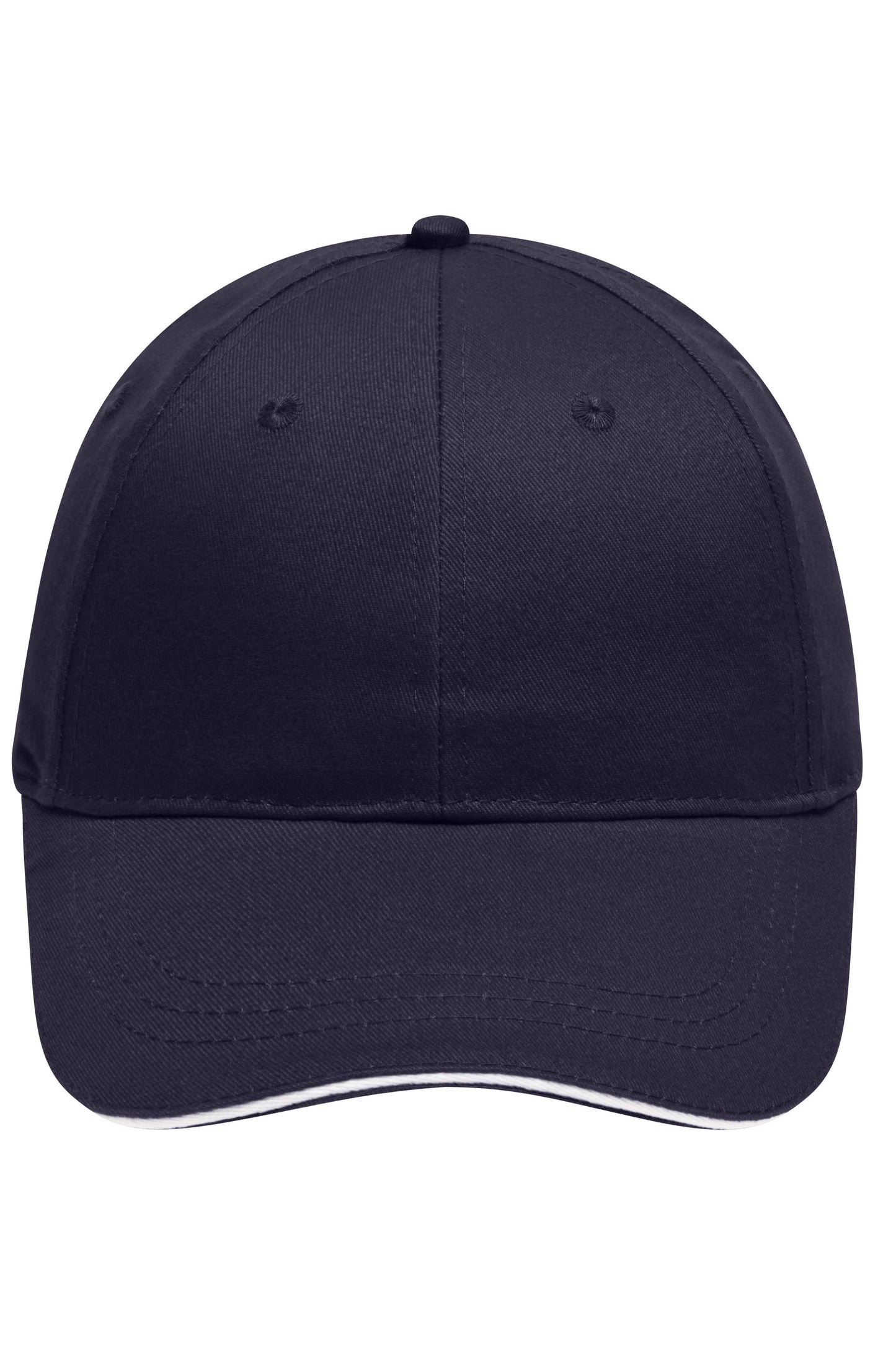 MB6212 - 6 Panel Brushed Sandwich Cap in navy/white Größe one size von Daiber