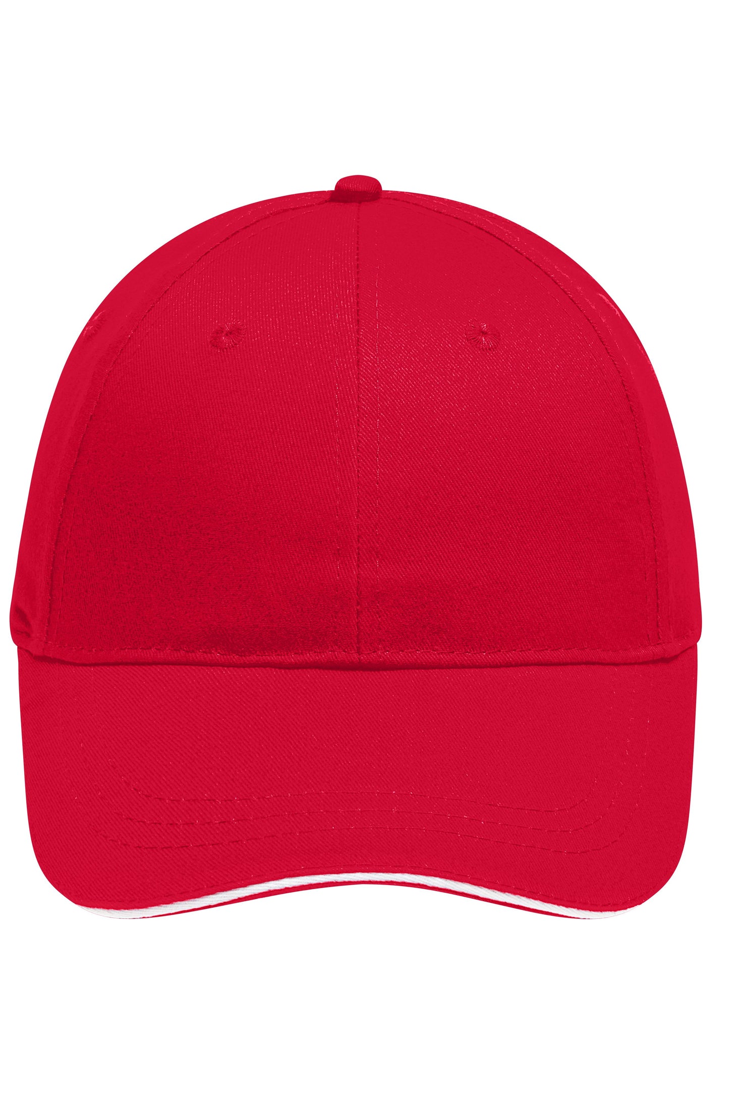 MB6212 - 6 Panel Brushed Sandwich Cap in red/white Größe one size von Daiber