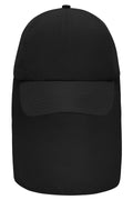 MB6243 - 6 Panel Cap with Neck Guard in black Größe one size von Daiber