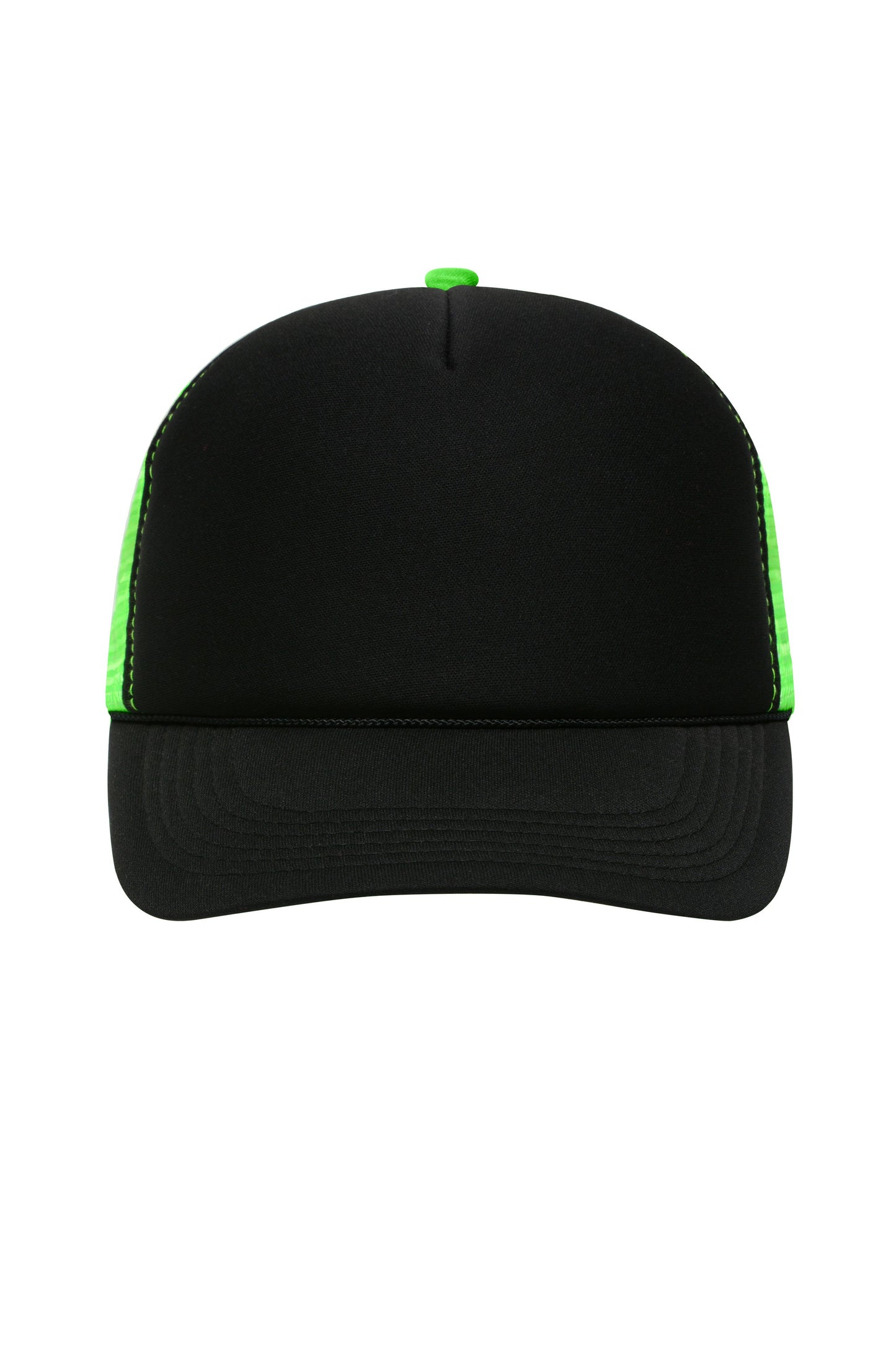 MB6550 - 5 Panel Retro Mesh Cap in black/neon-green Größe one size von Daiber