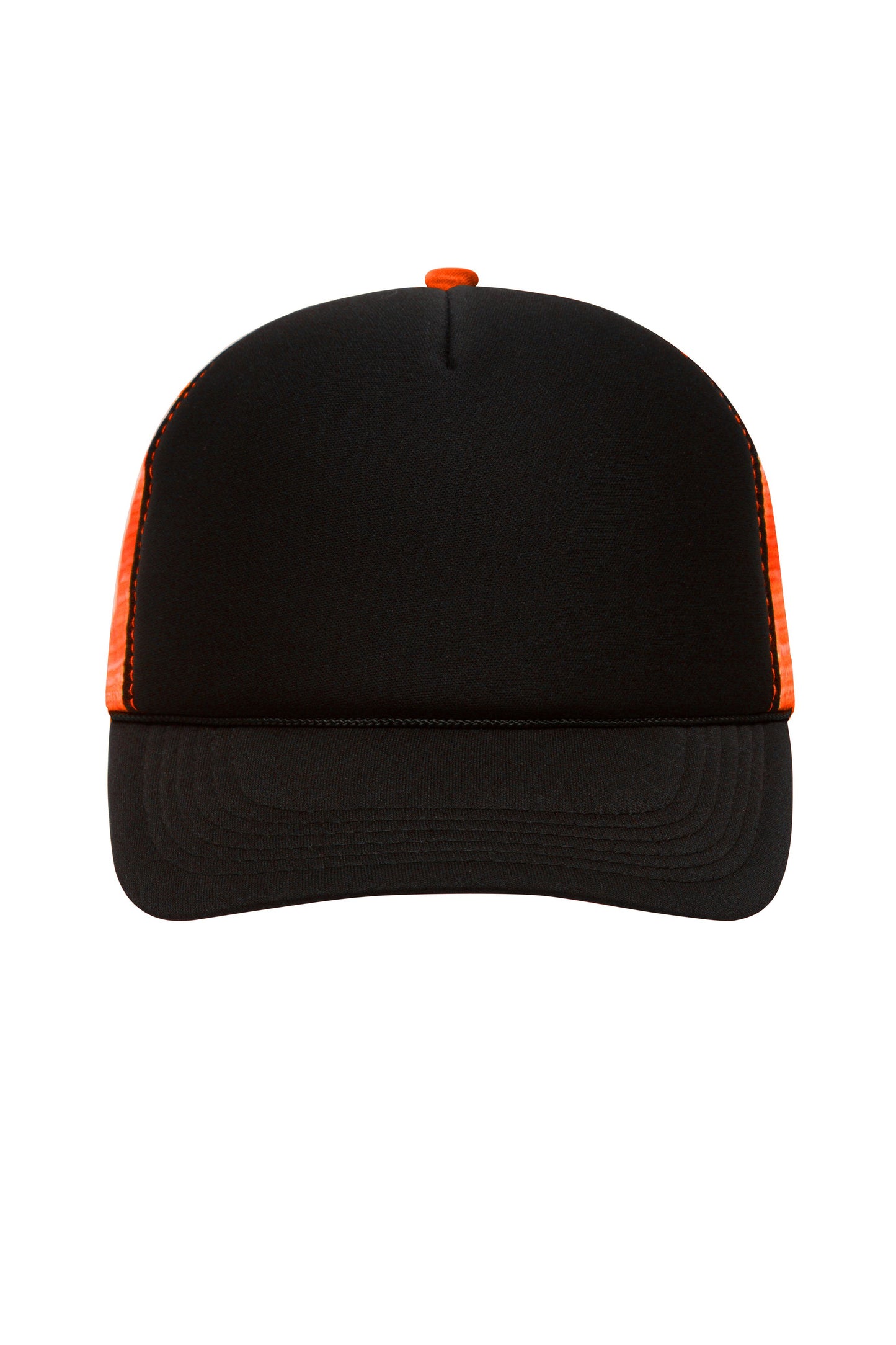 MB6550 - 5 Panel Retro Mesh Cap in black/neon-orange Größe one size von Daiber