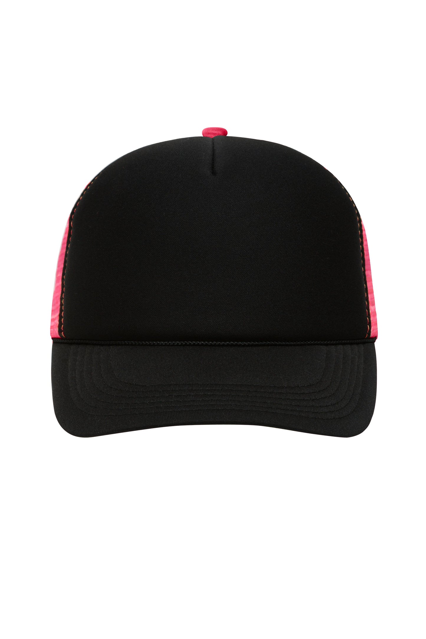 MB6550 - 5 Panel Retro Mesh Cap in black/neon-pink Größe one size von Daiber