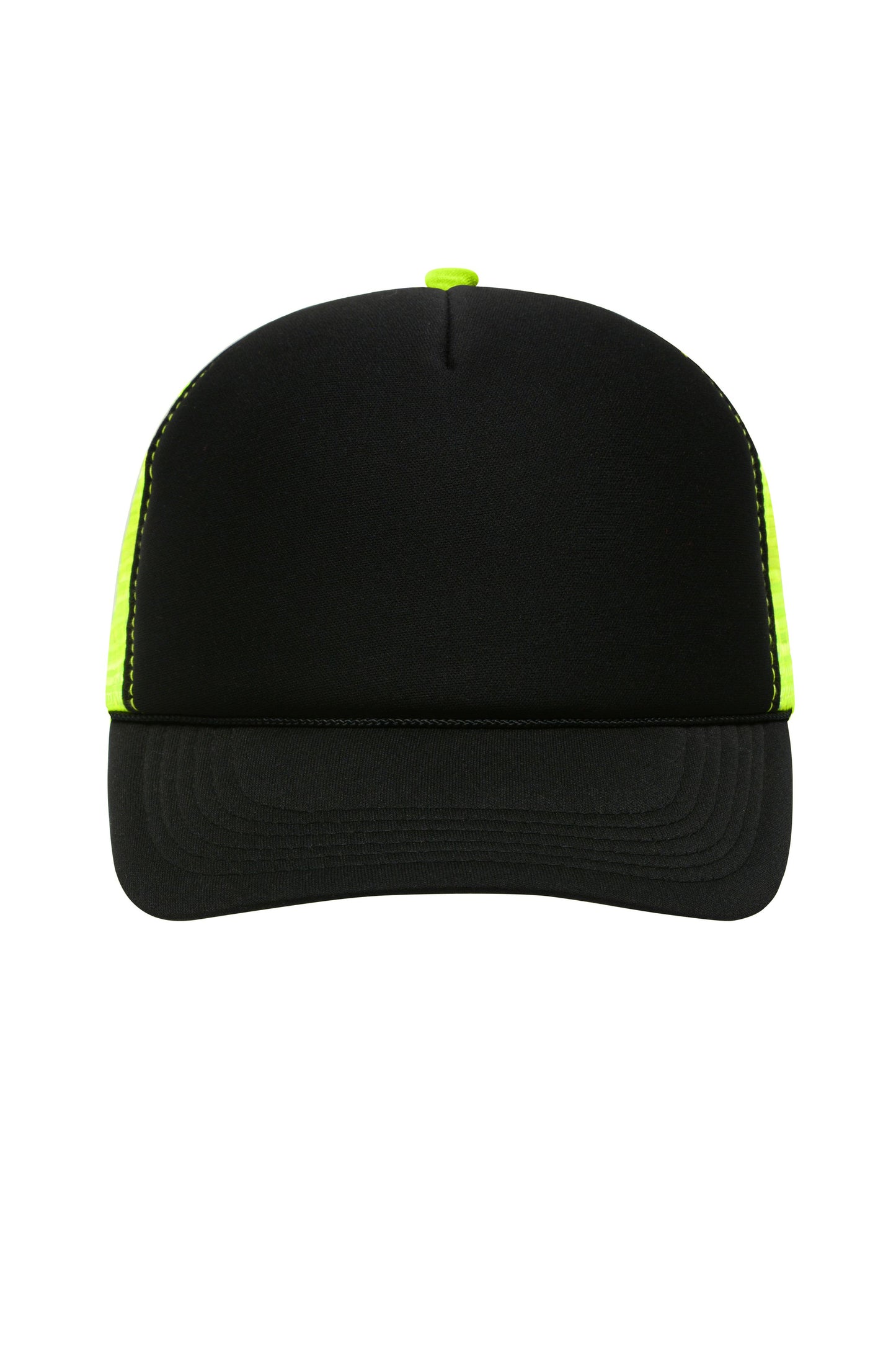 MB6550 - 5 Panel Retro Mesh Cap in black/neon-yellow Größe one size von Daiber