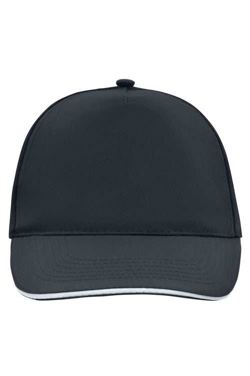 MB6552 - 5 Panel Promo Sandwich Cap in black/white Größe one size von Daiber