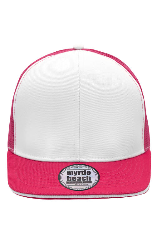 MB6635 - Pro Cap Mesh 6 Panel in white/magenta Größe one size von Daiber