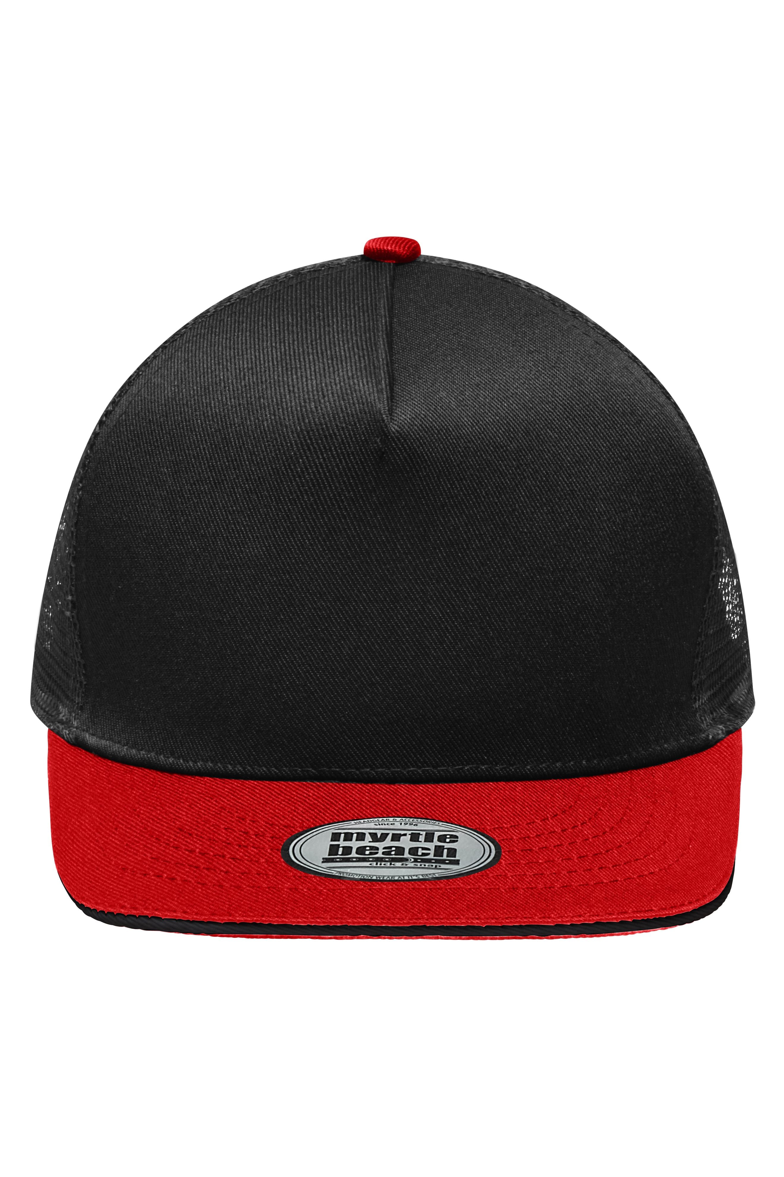 MB6636 - Pro Cap Mesh 5 Panel in black/red Größe one size von Daiber
