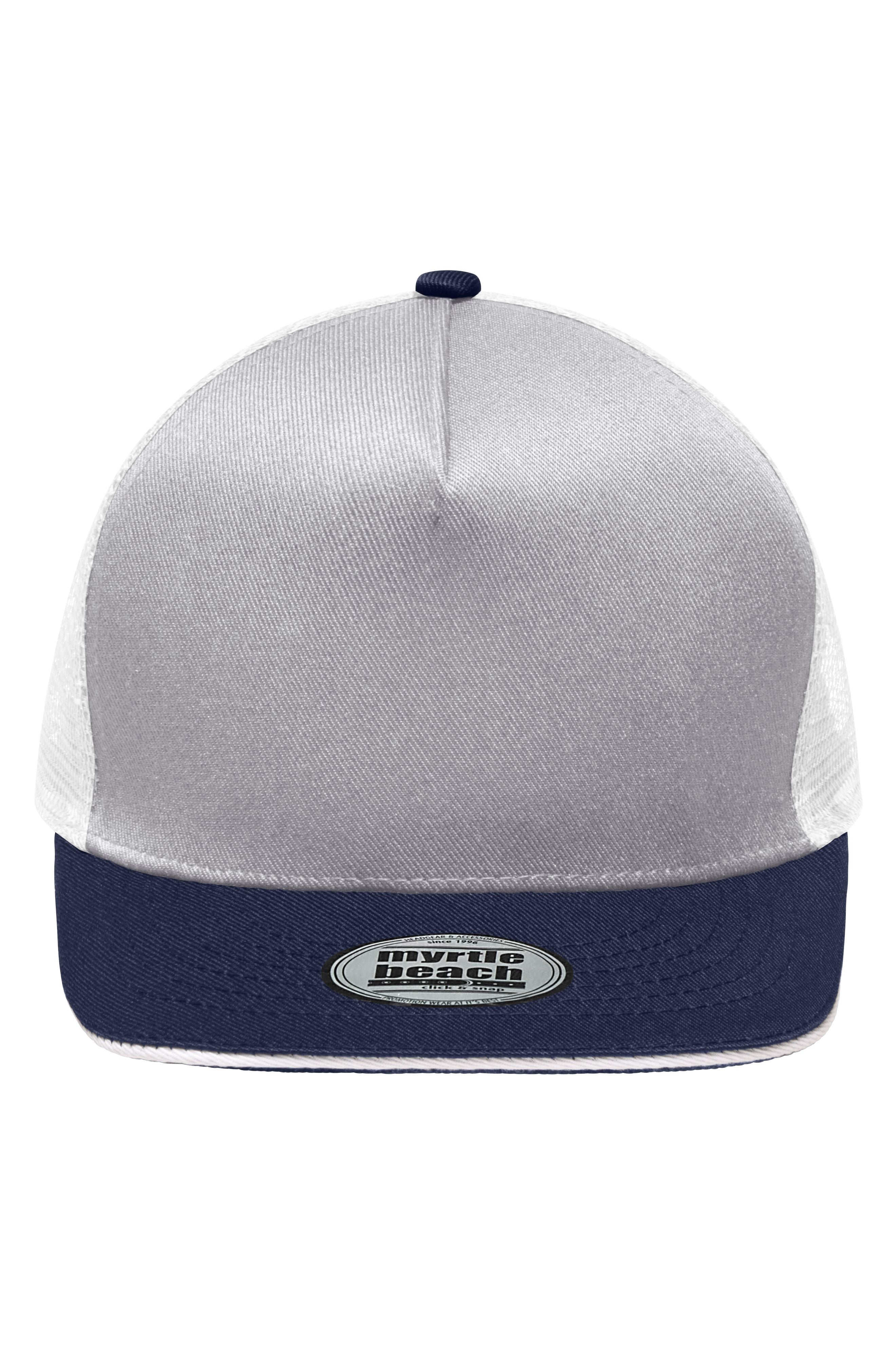 MB6636 - Pro Cap Mesh 5 Panel in light-grey/navy Größe one size von Daiber