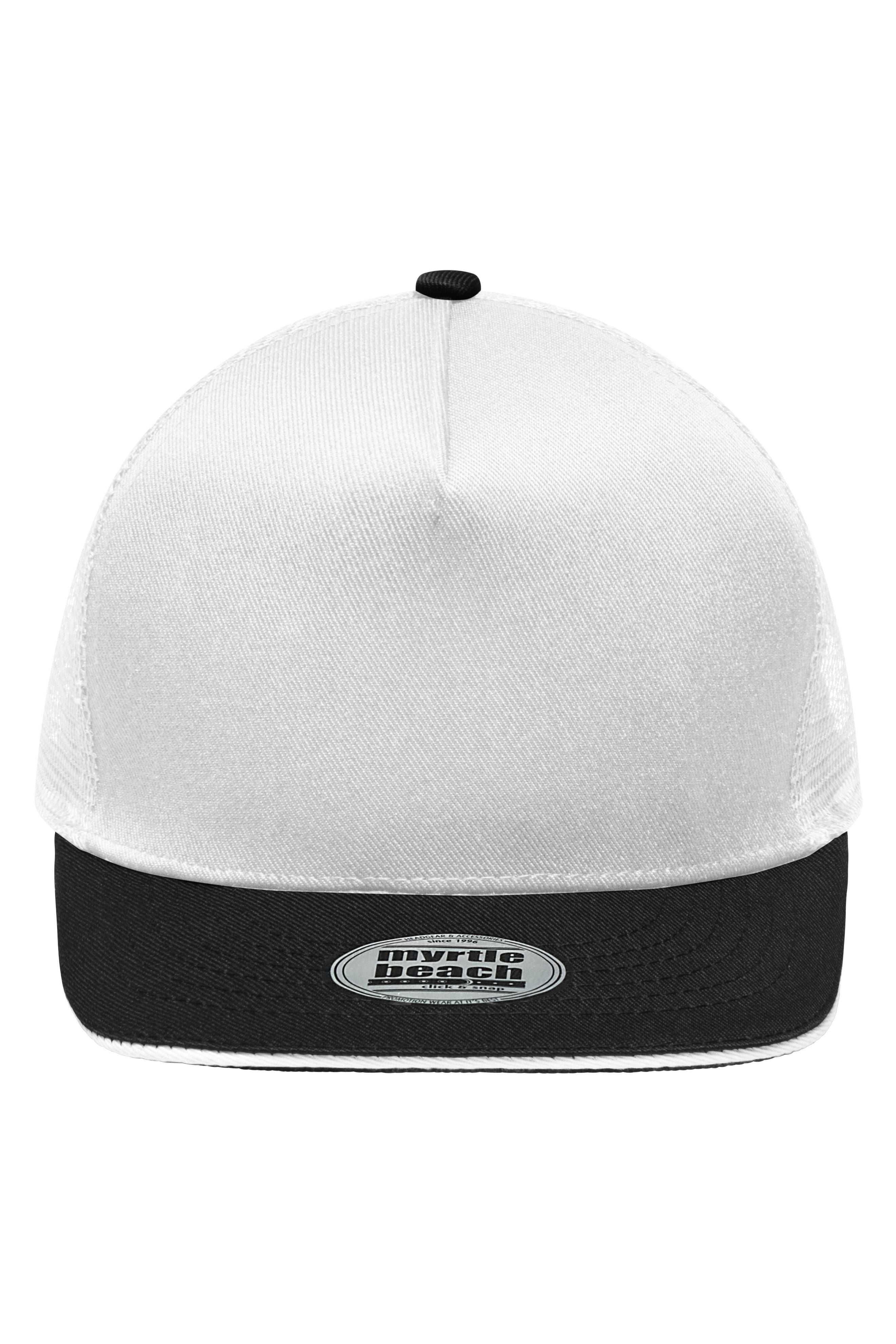 MB6636 - Pro Cap Mesh 5 Panel in white/black Größe one size von Daiber