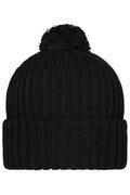 MB7540 - Knitted Cap with Pompon in black Größe one size von Daiber